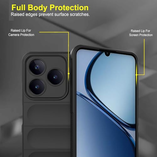 Image of Amazon Brand - Solimo Mobile Cover for Realme C63 4G / Narzo N63 4G | Full Camera Protection | Liquid Silicon Case | Flexible Bumper Case for Realme C63 4G / Narzo N63 4G (Black)