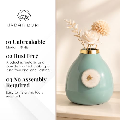 Image of Urban Born Vases For Living Room Corner |Big Vases For Elegant Home Decoration |Home Decor Flower Vase Iron |Fresh or artificial Metal Flower Vase Stand For Dining Table, Bedroom, Office, Wedding Gift
