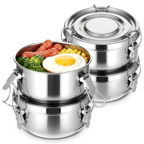 4Pcs Stainless Steel Food Storage Containers (12 oz)
