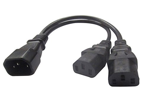 C14 de doble C13 corta (alimentación y tipo splitter cable adaptador cable