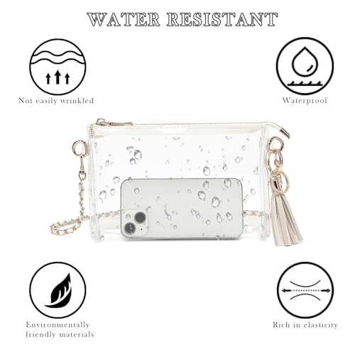 Image of YGR Womens Clear Bag for Stadium Events PVC Small Crossbody Purse for Concert, Party Sports Stadium Approved Present