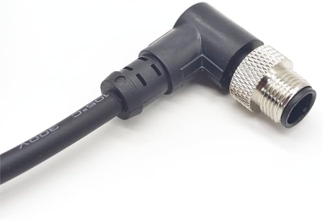 M12 5Pin Male Connector Cable, A Code Right Angle Molding Cable Male Aviation Sensor Electrical PVC Cable 125V 4A AC/DC Industrial Molded Cable AWG24（10Meter）