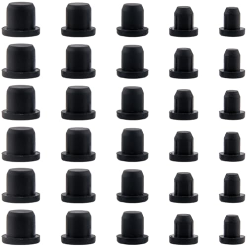 Image of GORGECRAFT 50Pcs 5 Sizes Silicone Hole Plug Rubber End Covers Black Round Rubber Waterproof Salt and Pepper Shakers Stopper Replacement Flexible Stopper Fit for 5.5-9.5mm Inner Diameter Hole Bottles