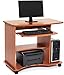 Marvin Scrivania Ufficio Piccoli Spazi Organizer Porta Pc Tastiera Libreria Computer Case In Legno MDF Robusta Con Cassetti Ripiani Ruote (Ciliegio)