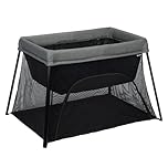 Safety 1st Dream & Go 3-In-1 Travel Crib, Playard & Bassinet With Carry Bag – Portable, Lightweight & Overnight Sleep Ready – Grey Wolf