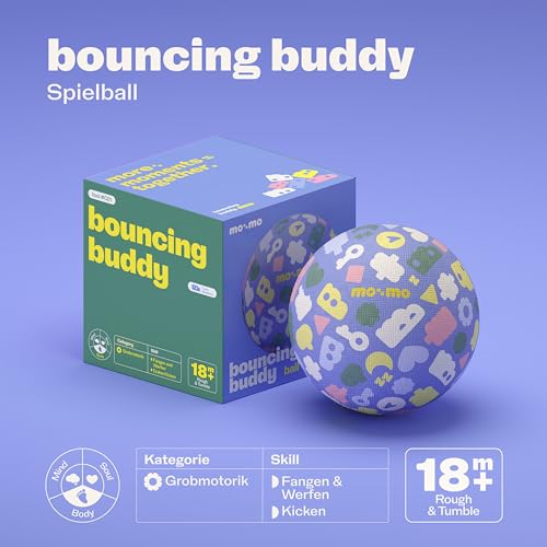 Bouncing Buddy – Der perfekte Spielball für Kleinkinder (5', 12,7 cm) | Fördert Motorik & Koordination | Weicher, langlebiger Kautschuk | Sicher & Pflegeleicht | Für drinnen & draußen Blueberry