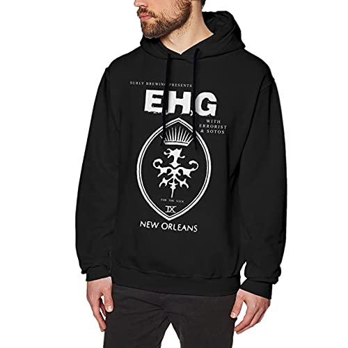 EUGENEHW Men's Hoodie Sweatshirt Long Sleeve Casual Light Pullover Cotton Breathable Sweatshirt
