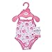 Produktbild BABY born, Puppenbody, Body 43cm, Unterwäsche Set in weiß und rosa für 43 cm große Puppen mit Kleiderbügel, 834237, Zapf Creation