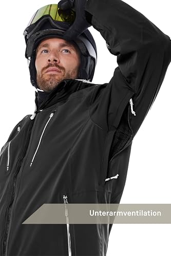 Miniatura 4 de Killtec Hombre Chaqueta De Esquí Chaqueta Funcional Con Capucha Con Cremallera, Protección Contra La Nieve Y Ventilación En Las Axilas Ksw 50 Mn Ski Jckt, Schwarz, L, 43441-000