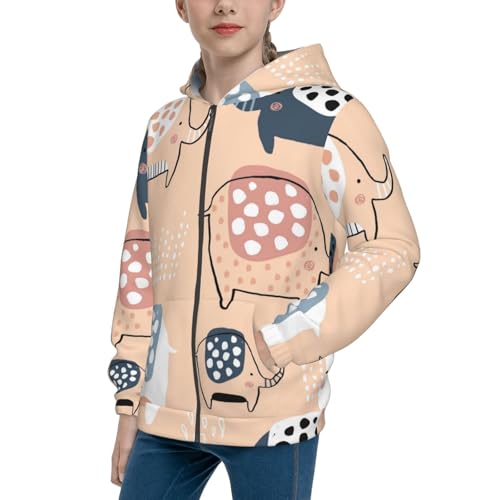 Cute Panda Flying in the Sky Kid Hoodies Boys Zip Up Sweatshirts Girls Pullover with Pocket