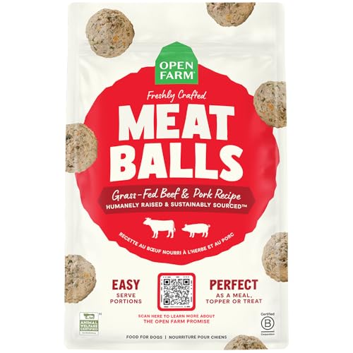 Open Farm, Freshly Crafted Grass-Fed Beef and Pork Recipe Meat Balls Gently Cooked Dog Food, 36 Ounce