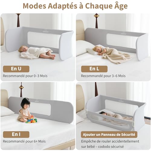 Barriere de lit enfant pliable anti chute lit cododo bebe
