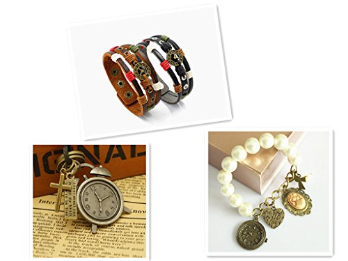 Kinteshun Clocks And Watches Dial Face Movement Charm Alloy Multistyle Steampunk Pendant Connector For Diy Jewelry Making Accessaries(100 Gram,Antique Bronze) #TOP5