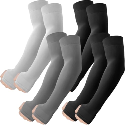 Image of ROXUN Arm Sleeves with Thumb Hole, Cooling UV Sun Protection Compression Tattoo Cover Up for Men /Women