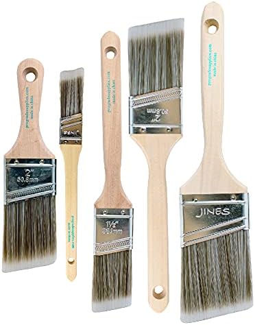 Vermeer Paint Brushes 5-Pack Angle Brushes in Assorted Sizes for All Latex and Oil Paints & Stains - Home Improvement - Interior & Exterior Use
