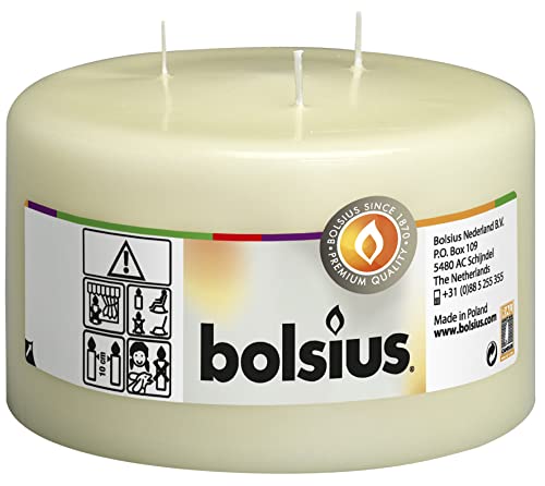 Bolsius - Pillar Candle – Xxl - Ivory - 3-Wick - 10 X 15Cm #TOP25