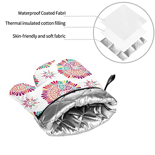 Indian Floral Paisley Medallion Heat Resistant Oven Mitts And Pot Holders Sets #TOP4