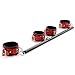 Sovyime 3 in 1 Black Spreader Bar Set Adjustable with 4Pcs Expandable Red Sports Straps, Yoga Training Fitness Kit, Workout Bar for Excerice, Home Gym Kit