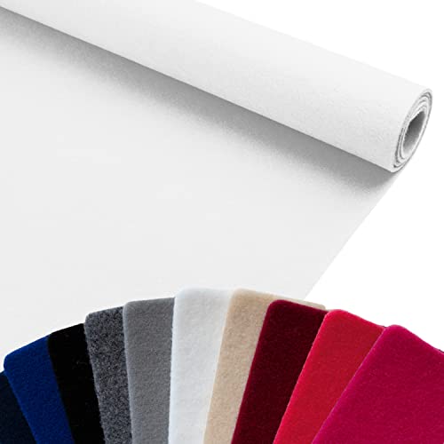 Primaflor Event-Teppich Meterware RevExpo - Weiß - 1,00m x 2,00m, Viele Farben, Schwer Entflammbarer Hochzeits-Läufer, B1 Messeteppich, Gangläufer