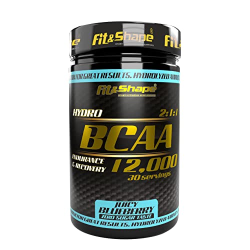F&S BCAA Powder 2:1:1 (Branched Chain Amino Acids) | Pre or Intra Workout Supplement| Recovery Energy Drink | 30 Servings, 420g |Blueberry | Suitable for Vegans & Vegetarians