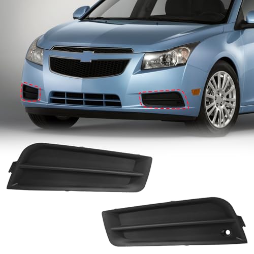 Image of BXZ Front Bumper Insert Outer Grille Fog Lamp Light Hole Cover Pair For 2011 2012 2013 2014 Chevrolet Cruze