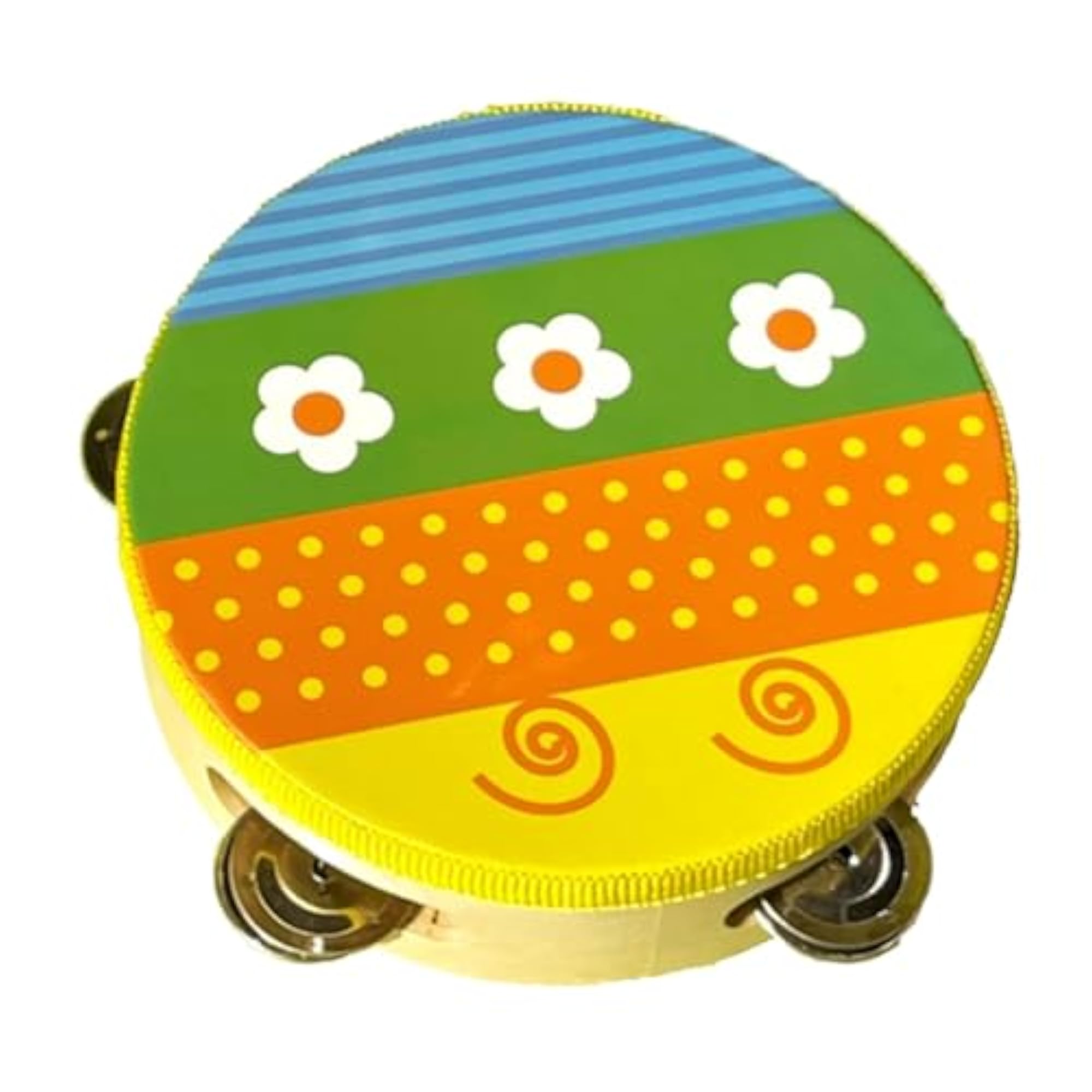Wood Handheld Tambourines Handbell Educational Toy