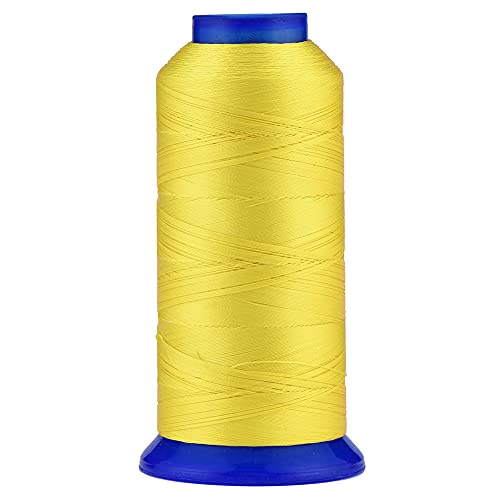 Selric UV Resistant High Strength Polyester Thread #69 T70 Size 210D/3 for Upholstery, Outdoor Market, Drapery, Beading, Purses, Leather （(Light) Yellow）