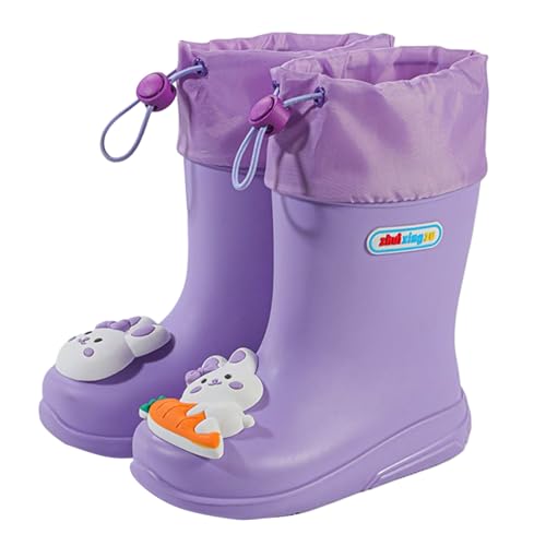 Toddler Girls Boots Kids Rain Boots with an Elastic Boot Toddler Rain Boot Children Waterproof Boots for Boys and Girls