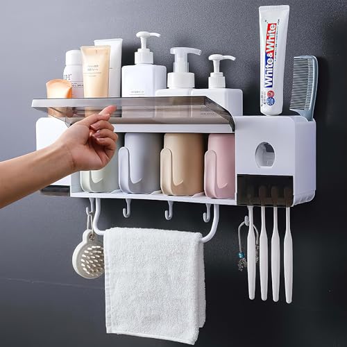 Reviews de Porta cepillos - 5 favoritos. 41 Soporte para Cepillo de Dientes, Portacepillos Pared con Dispensador Pasta Dental y 4 Tazas, Porta Cepillo de Dientes para 4 Cepillo Dientes, Organizador de Cepillos Dentales para...