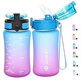 OLDLEY Kids Water Bottle for School, 12 oz (2 lids) BPA-Free Reusable Leak-proof Durable Tritan Plas