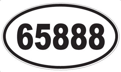 US Decal, Inc. Number 65888 Oval Sticker