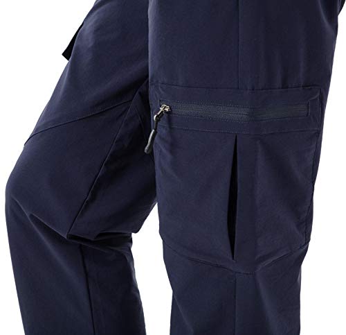 Rdruko Women's Hiking Pants Water Resistant 5 Zipper Pockets Lightweight Uv Protection Work Cargo Pants Navy Large #TOP5