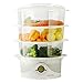 Gourmia GFS300 SteamTower300 Electronic Digital 3 Tier Vegetable and Food Steamer, 9.5 quart, Clear E-Recipe Book Included