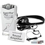 SuperEar Plus SE7500 Hearing Amplifier – Personal Sound Amplification Device with Protective Case, Over-Ear Headphones & Discreet Earbuds