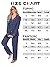 Ekouaer Women's Classic Pajamas Button Down Sleeping Wear Notch Collar Two Piece Nightwear Set (Dark Blue,M)