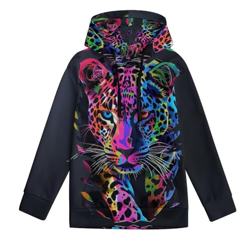 Sweat à capuche léopard enfant de 110 à 150 cm pour fille et garçon