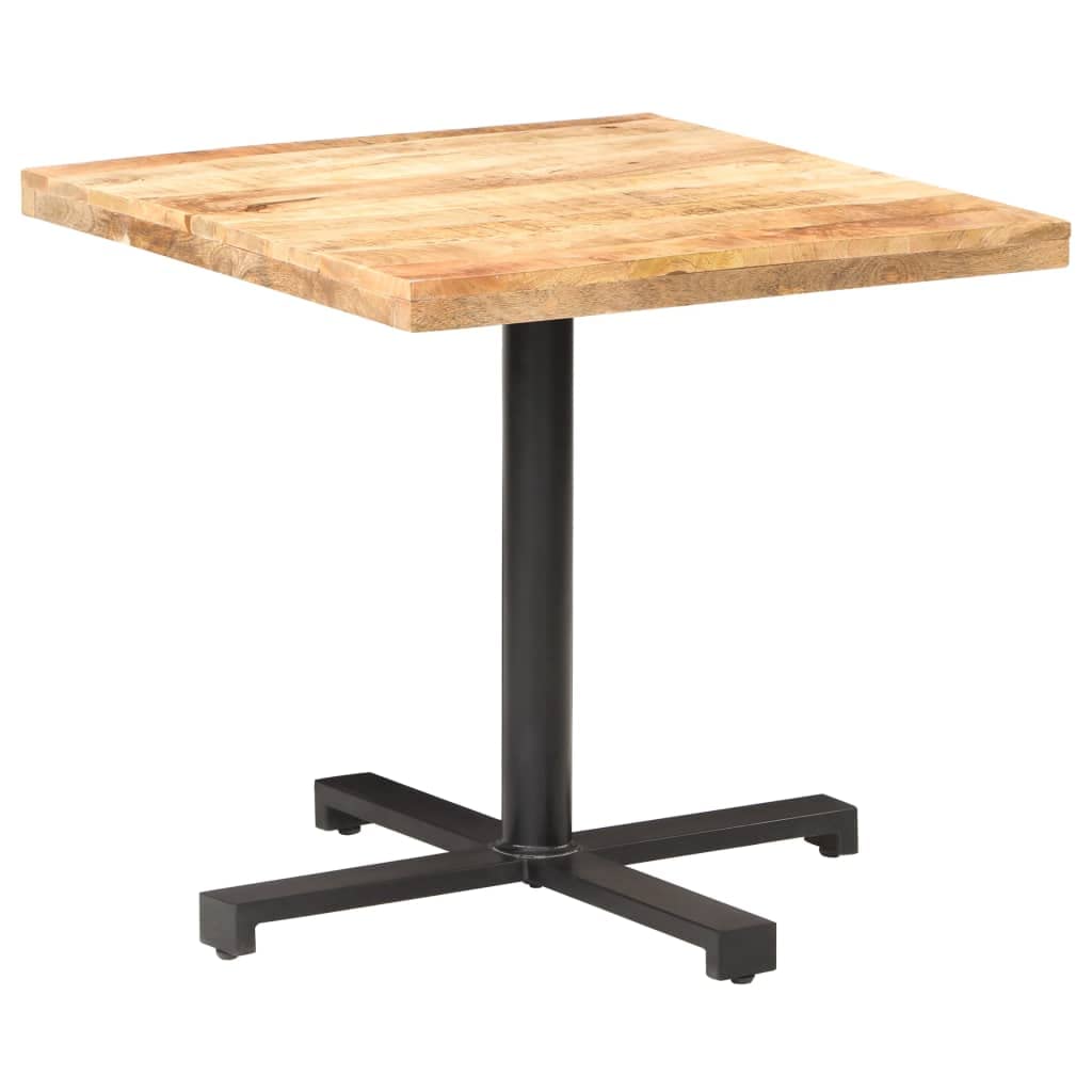 Tavolo da bistrot quadrato, 80 x 80 x 75 cm, legno di mango grezzo