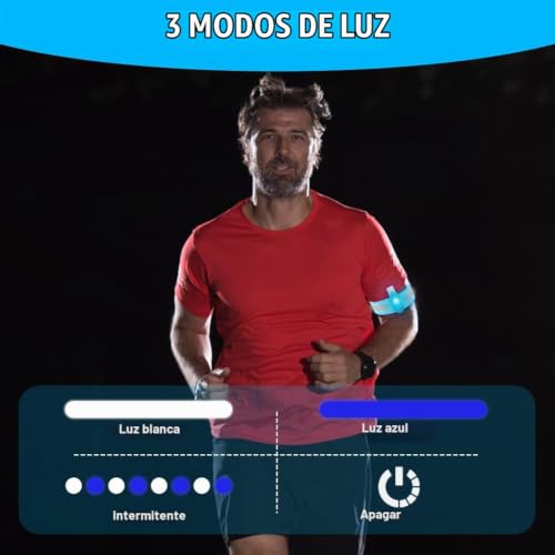 Miniatura 4 de Ainiv Luz De Correr Running, 3 Modos Night Light Clip On Torch, Recargable Silicona Luz Con Clip Magnético Fuerte Para Enfermeras, Turnos Nocturnos, Carreras Nocturnas, Paseos Con Perros Azul