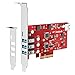 Produktbild Inateck RedComets U26, PCIe USB 3.2 Gen 2 Erweiterungskarte mit 4 USB-A und 1 USB-C Ports 16 Gbit/s PCIe 5-Port-Karte Keine Externe Stromversorgung erforderlich, rot