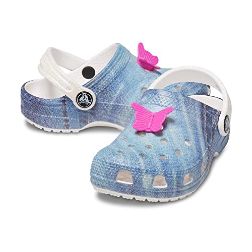 Image of Crocs Unisex-Child Classic Graphic Clog, White /Multi, 10 Toddler