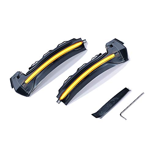 Astra Depot Compatible for Smoke Lens Dynamic Sequential Blink LED Side Mirror Turn Signal Light Strip Assembly 2013-2019 Audi A3 S3 RS3 8V