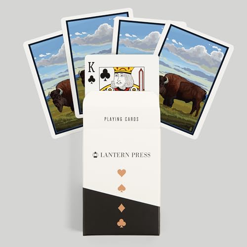 Lantern Press Bison en Campo, Baraja de 52 Cartas Póker miniatura 6