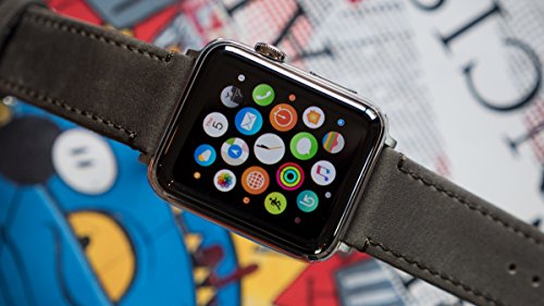 Image of BARTON WATCH BANDS - Top Grain Leather Watch Bands Compatible with Apple Watch Models - 1, 2, 3, 4, 5, 6, 7, 8, 9, 10, SE, Ultra & Ultra 2