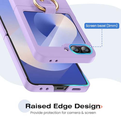 Image of Ruky Case for Z Flip 6, Built-in Outer Screen Protector, Purple