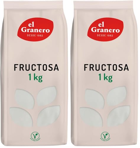 El Granero Integral - Fructosa - 1 kg - Endulzante Natural y Saludable - Fuente de Energía - Bajo Índice Glucémico - Ideal para Repostería - Apta para Veganos (Paquete de 2)