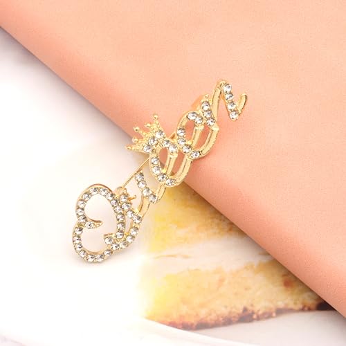 Image of 2Pcs Queen Crown Brooch Pins for Women,Personality Fashion Bling Luxury Rhinestone Brooches Lapel Pins Jewelry Pins Accessories For Dress Clothing