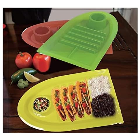 Multi-Coloured Taco Holder Divider Plates Cover