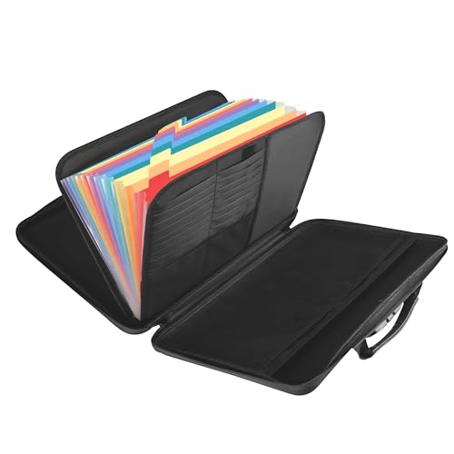 Caja Fuerte Ignífuga,Organizador de Documentos con Cerradura,Caja de Almacenamiento de Documentos con 13 Compartimentos,Bolsa Organizador Impermeable, Maletín Portátil para Documentos