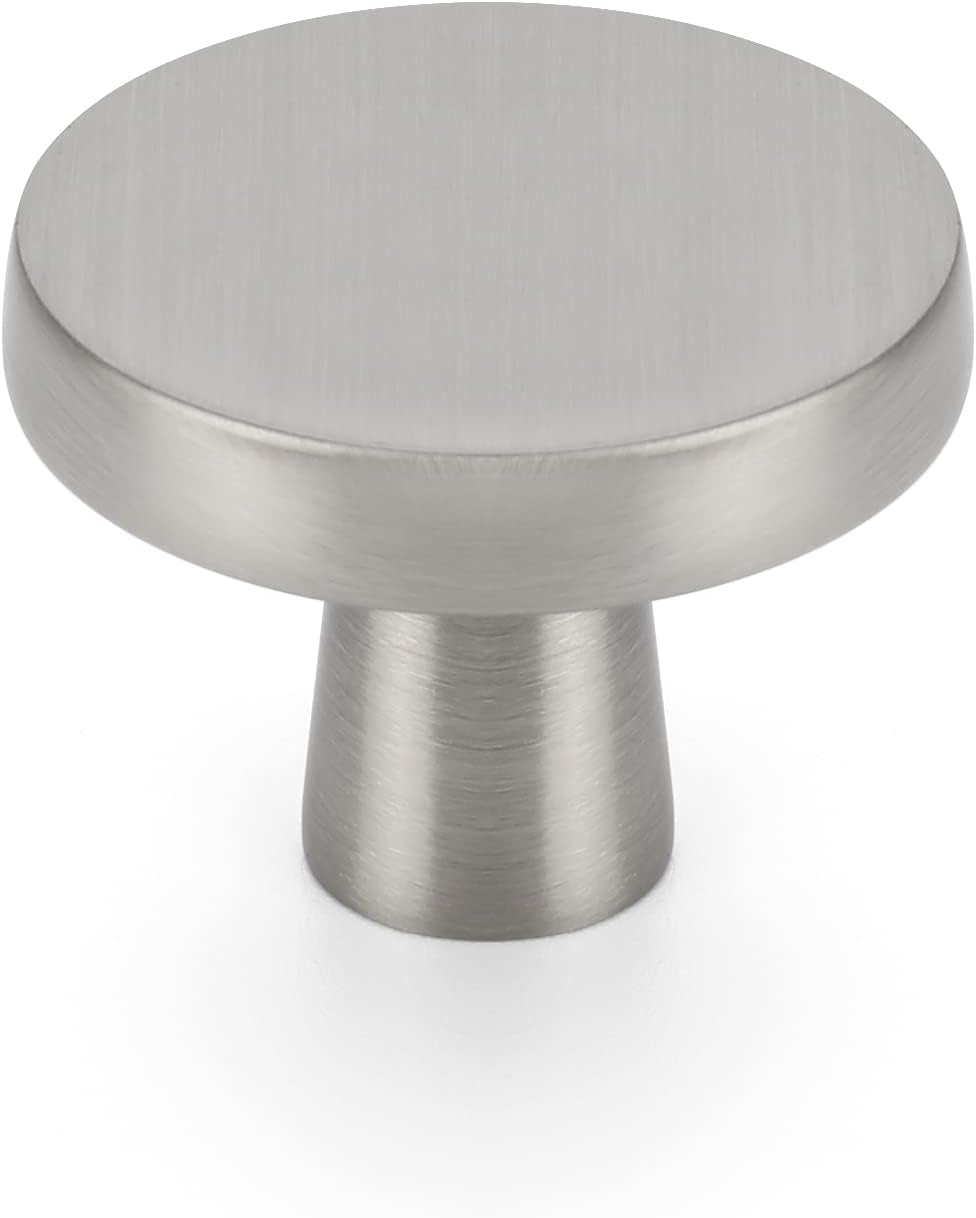 OYX Brushed Nickel Knobs, 12 Pack Round Drawer Knobs Kitchen