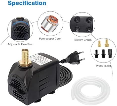 25W 2000L/H Aquarium Pump Pompa wodna zanurzeniowa pompa karmić pompa akwariowa pompa fontanna dla akwarium stawu ogrodu i systemu hydroponicznego czarny PX-025 (bez światła)